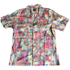 Todd Snyder Mens Camp Shirt Abstract Multicolor Bandana Print Paisley Motifs L